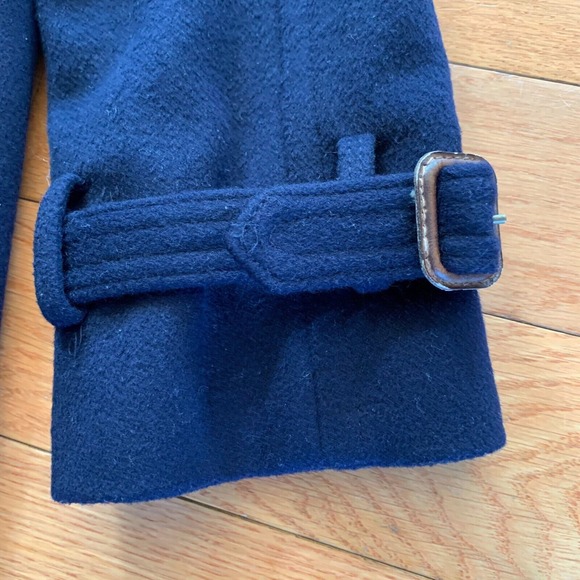 J. CREW Navy Soft Felted Peacoat Jacket Coat Womens Size 2 100% Wool‎ Thinsulate - Picture 5 of 9
